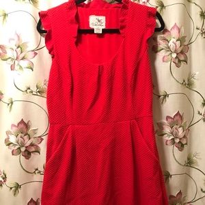Red ruffle dress